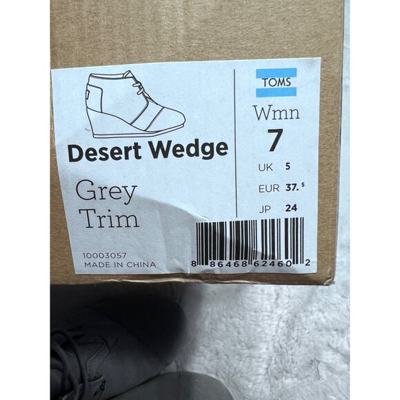 Toms desert wedge grey trim bootie women size 7 - Picture 3 of 7